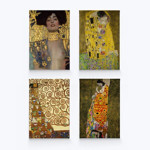 The Kiss The Tree of Life Judith and the Head of Holofernes Hope II Gustav Klimt 4 Piece Set Canvas Wall Art Print Oil Paintings Home Decor