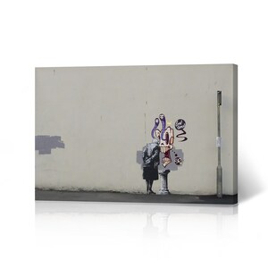Banksy Wall Art Canvas Print Art Buff in Folkestone from London Artwork Living Room Dorm Room Office Wall Art Home Decor