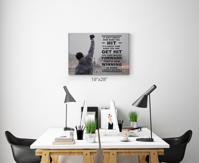 Rocky Balboa Keep Moving Forward Quote Motivational Wall Art Etsy