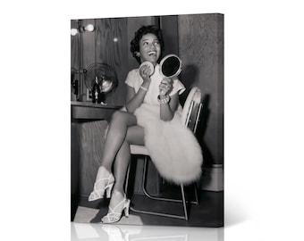 Dorothy Dandridge Make Up and Smile Black and White Iconic Wall Art Canvas Print Beautiful African American Art Living Room Bedroom Decor