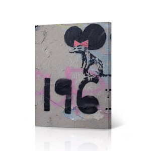 Banksy Wall Art Canvas Print Rat in Paris Graffiti France  Artwork Living Room Dorm Room Office Wall Art Home Decor