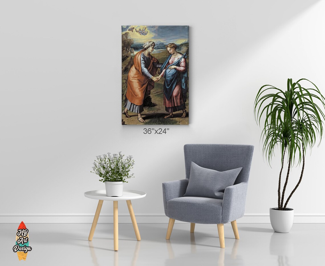 Visitation by Raphael Art Canvas Wall Art Print Renaissance - Etsy