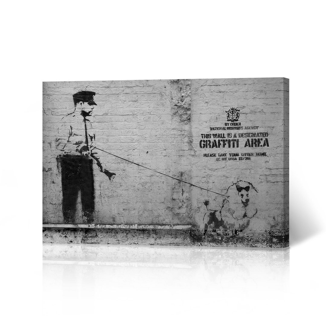 Banksy Wall Art Canvas Print This Wall is a Designated Graffiti Area
