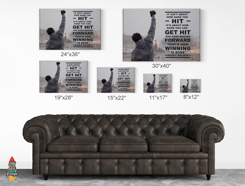 Rocky Balboa Keep Moving Forward Quote Motivational Wall Art Etsy