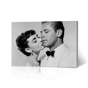 Audrey Hepburn Wall Art and William Holden Filming Sabrina 1954 Canvas Wall Art Canvas Print Wall Decor Bedroom Decor Living Room Decor
