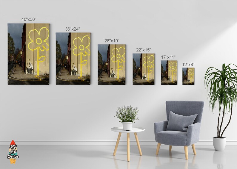 Yellow Lines Flower Painter Street Art Painting London Mural Etsy