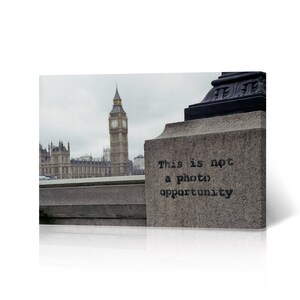 Banksy Wall Art Canvas Print London This is Not A Photo Opportunity Graffiti UK Artwork Living Room Dorm Room Office Wall Art Home Decor