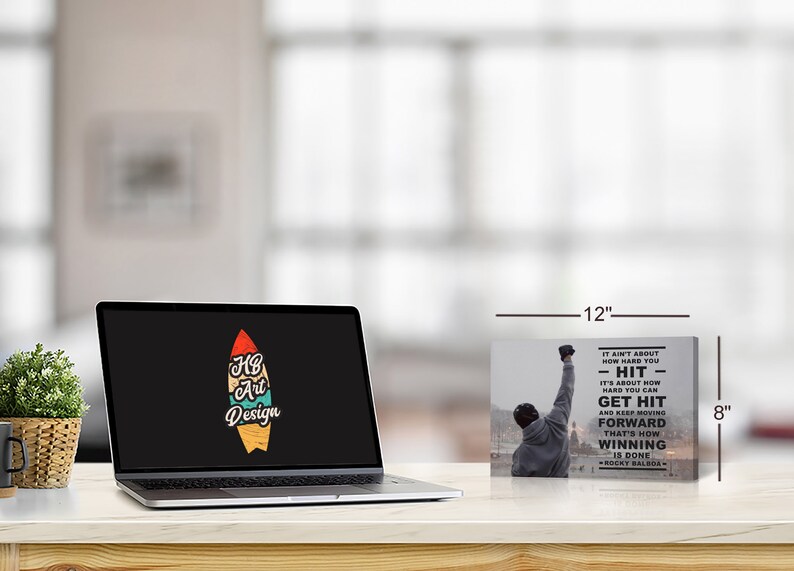 Rocky Balboa Keep Moving Forward Quote Motivational Wall Art Etsy