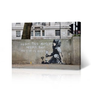 From this Moment Street Art Painting London Mural Graffiti Banksy Canvas Wall Art Print Living Room Bedroom Bathroom Office Modern Decor