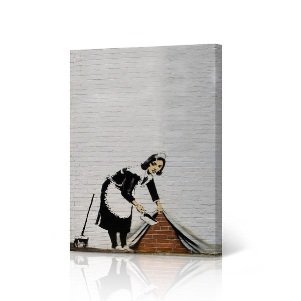 Banksy Wall Art Canvas Print Sweep It Under The Carpet from London Artwork Living Room Dorm Room Office Wall Art Home Decor