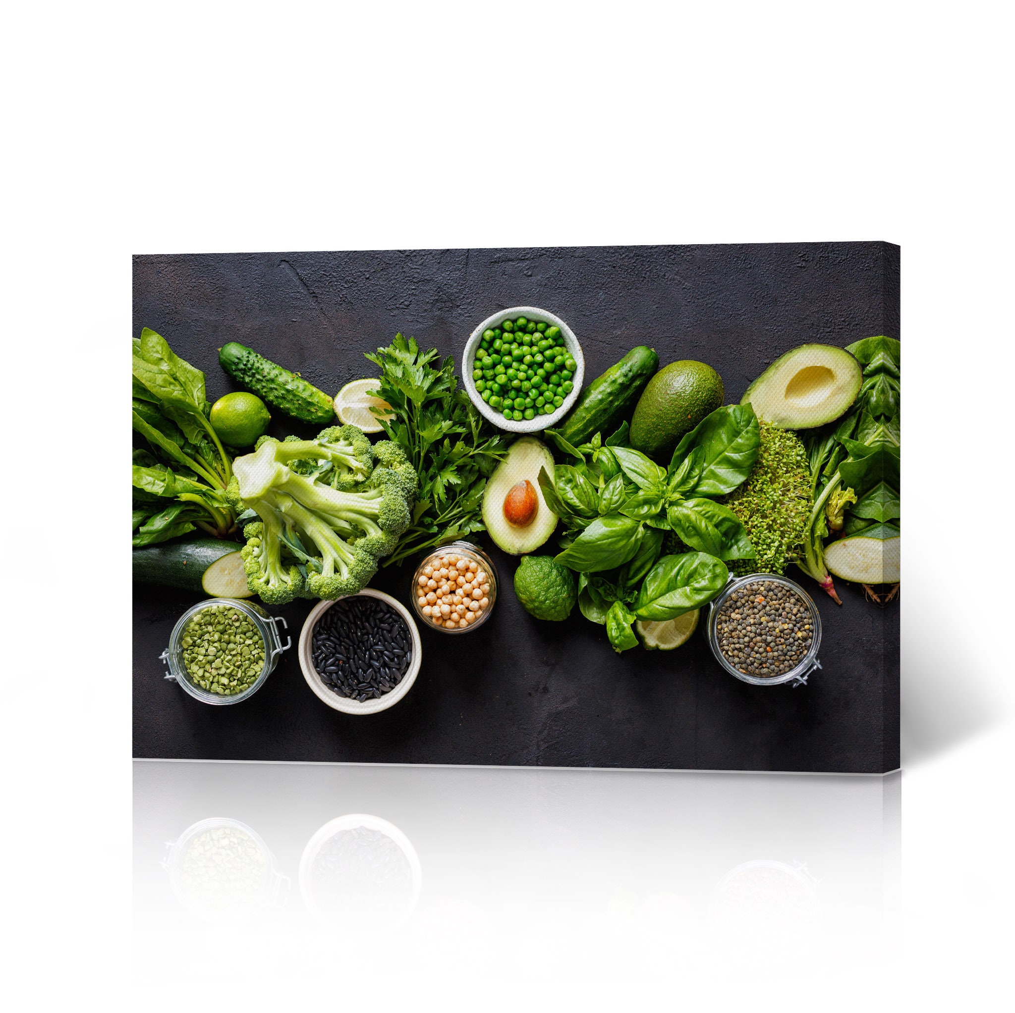 Healthy Green Vegetables and Fruits Rustic Kitchen Wall Decor Etsy