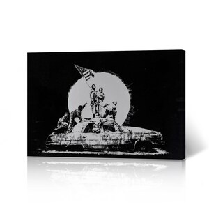 Banksy Wall Art Canvas Print Flags Graffiti London UK Artwork Living Room Dorm Room Office Wall Art Home Decor