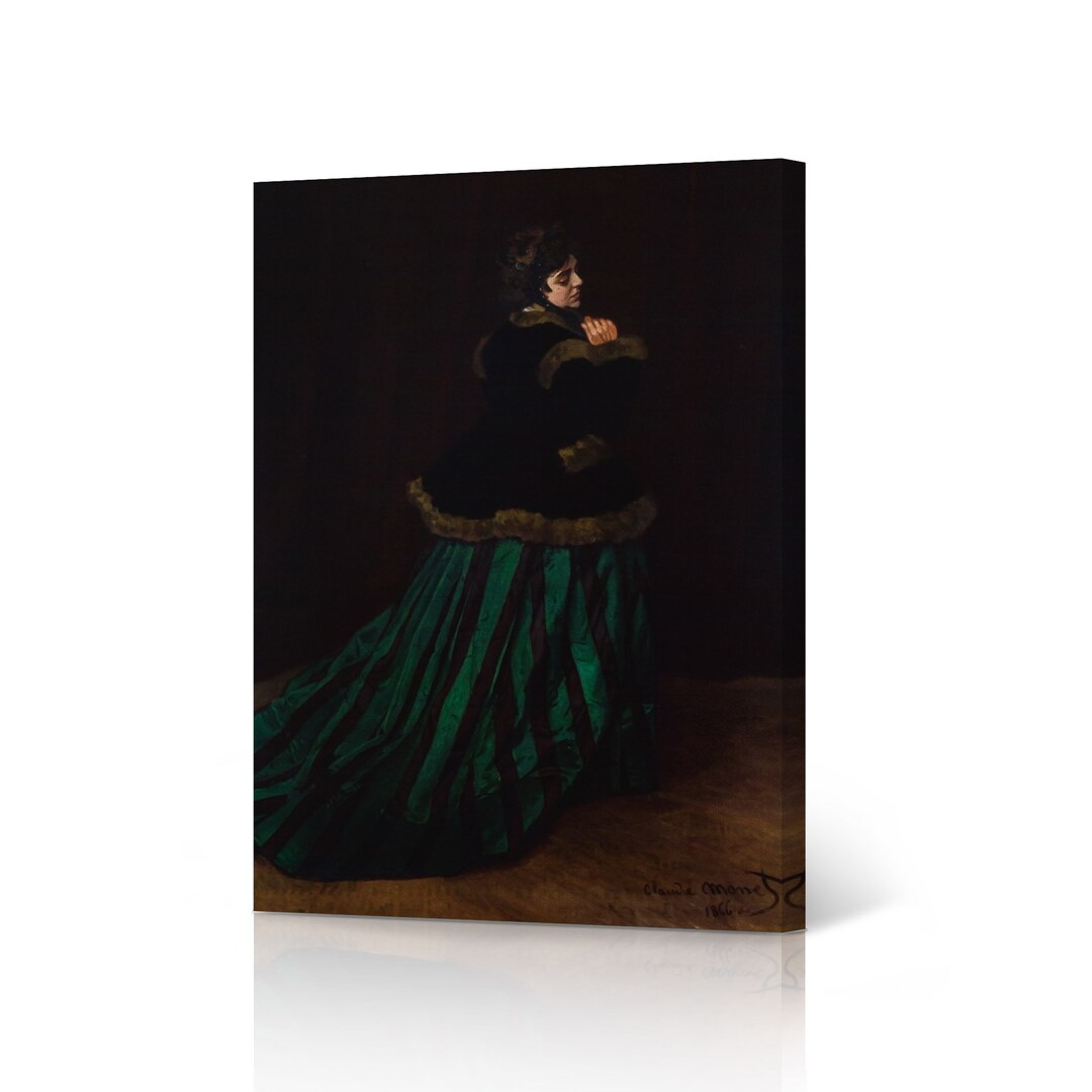 Camille the Woman in the Green Dress Claude Monet Canvas