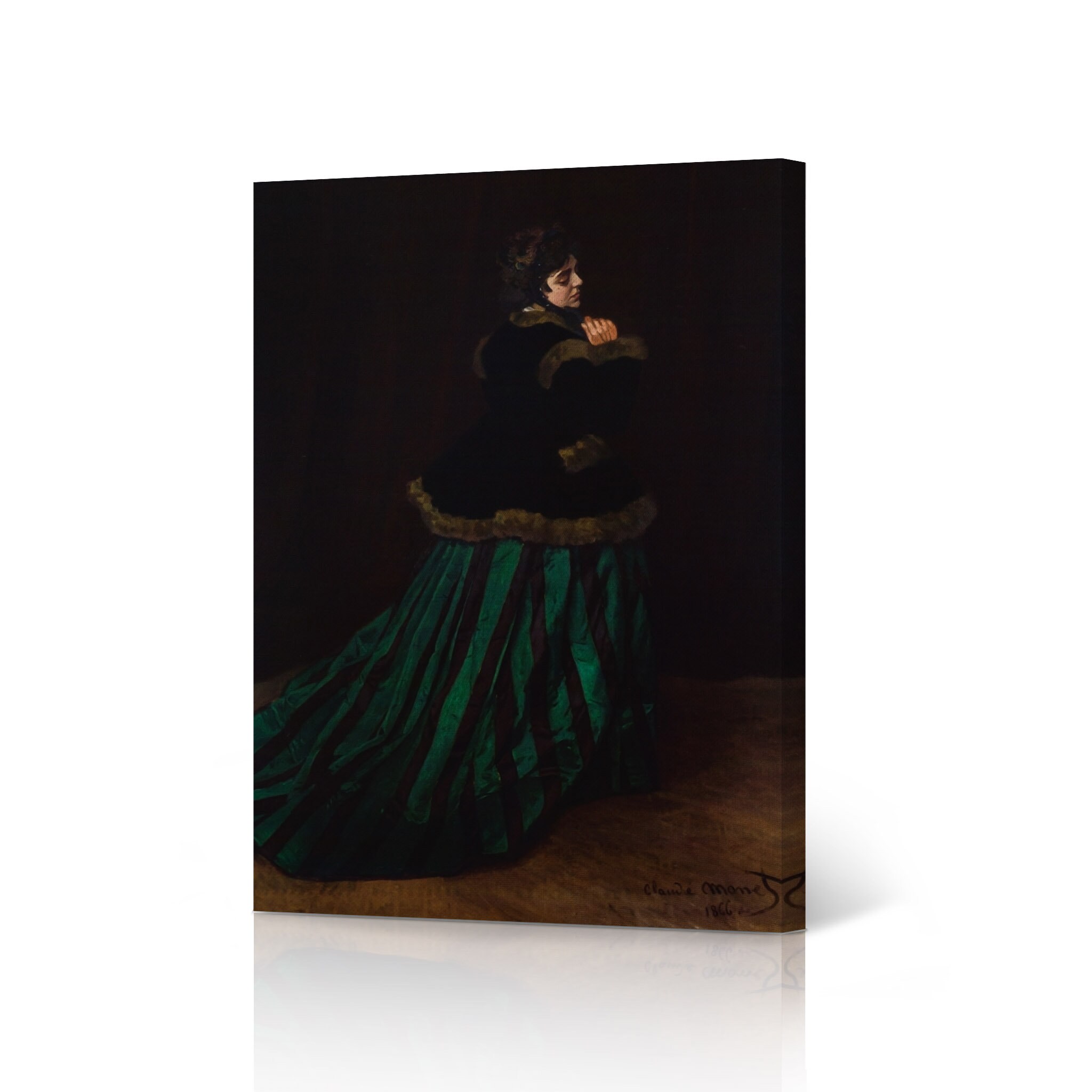 Camille the Woman in the Green Dress Claude Monet Canvas