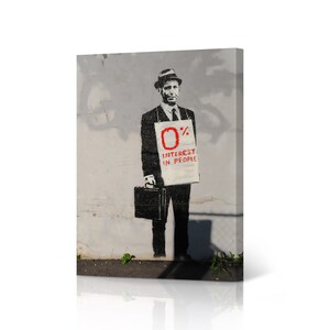 Banksy Wall Art Canvas Print 0 Interests is People Artwork Living Room Dorm Room Office Wall Art Home Decor