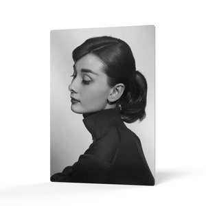 Audrey Hepburn Wall Art Beauty Side Profile Metal Wall Art Metal Print Wall Decor Large Living Room Decor Bedroom Decor