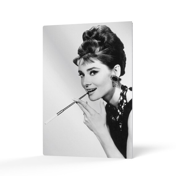 Audrey Hepburn Wall Art Breakfast at Tiffany's Cigarette Metal Wall Art  Metal Print Wall Decor Large Living Room Decor Bedroom Decor