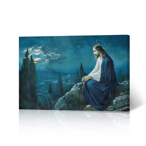 The Prayer of Jesus Christ in the Gethsemane Garden Christianity Canvas Wall Art Print Living Room Bedroom Office Christian Gift