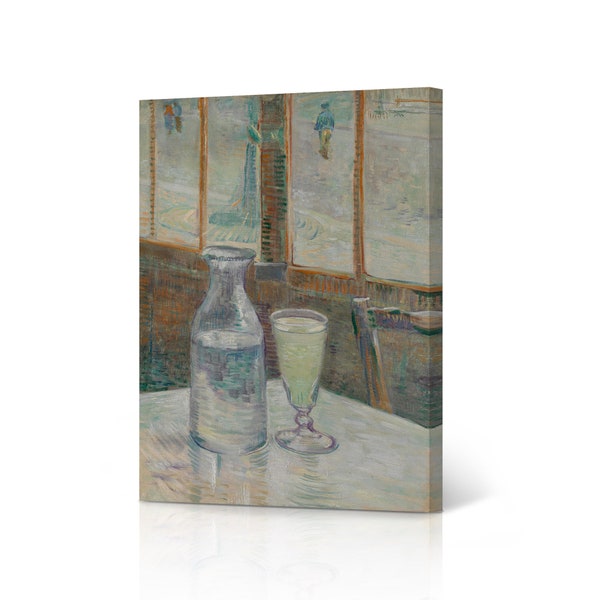 Still Life with Glass of Absinthe and a Carafe 1887 Vincent Van Gogh Canvas Print Wall Art Living Room Bedroom Decor Classical Fine Art