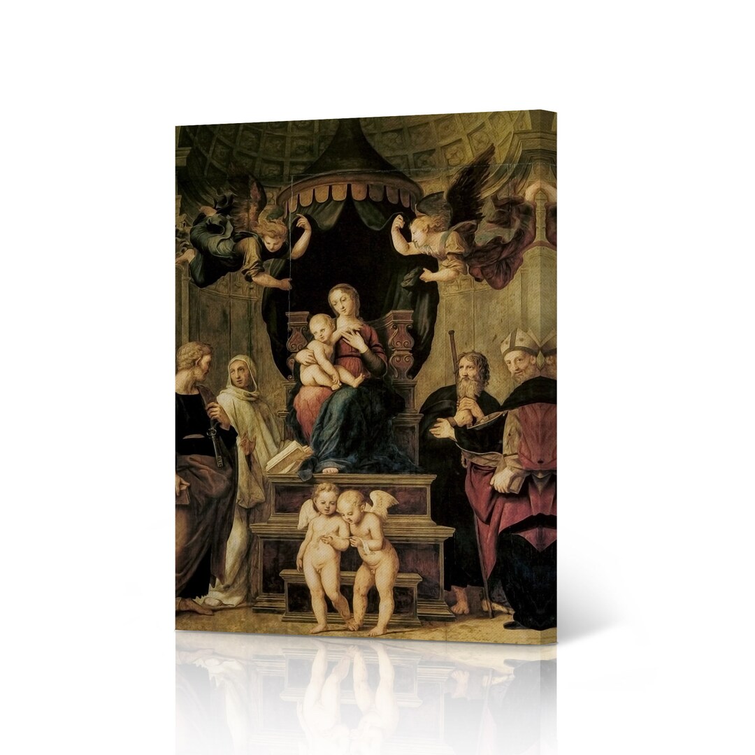 Madonna Del Baldacchino by Raphael Art Canvas Wall Art Print ...
