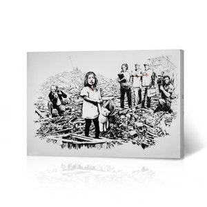Banksy Wall Art Canvas Print Banksy Media In War Painting Artwork Living Room Dorm Room Office Wall Art Home Decor