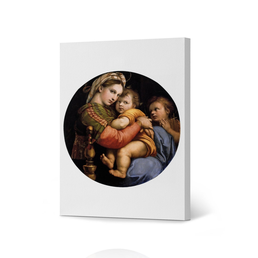 Madonna With the Child and Young St. John by Raphael Art Canvas Wall ...