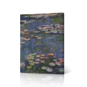 Water Lilies by Claude Monet Canvas Wall Art Print Impressionism Masterpiece Fine Art Famous Oil Painting Living Room Modern Home Decor
