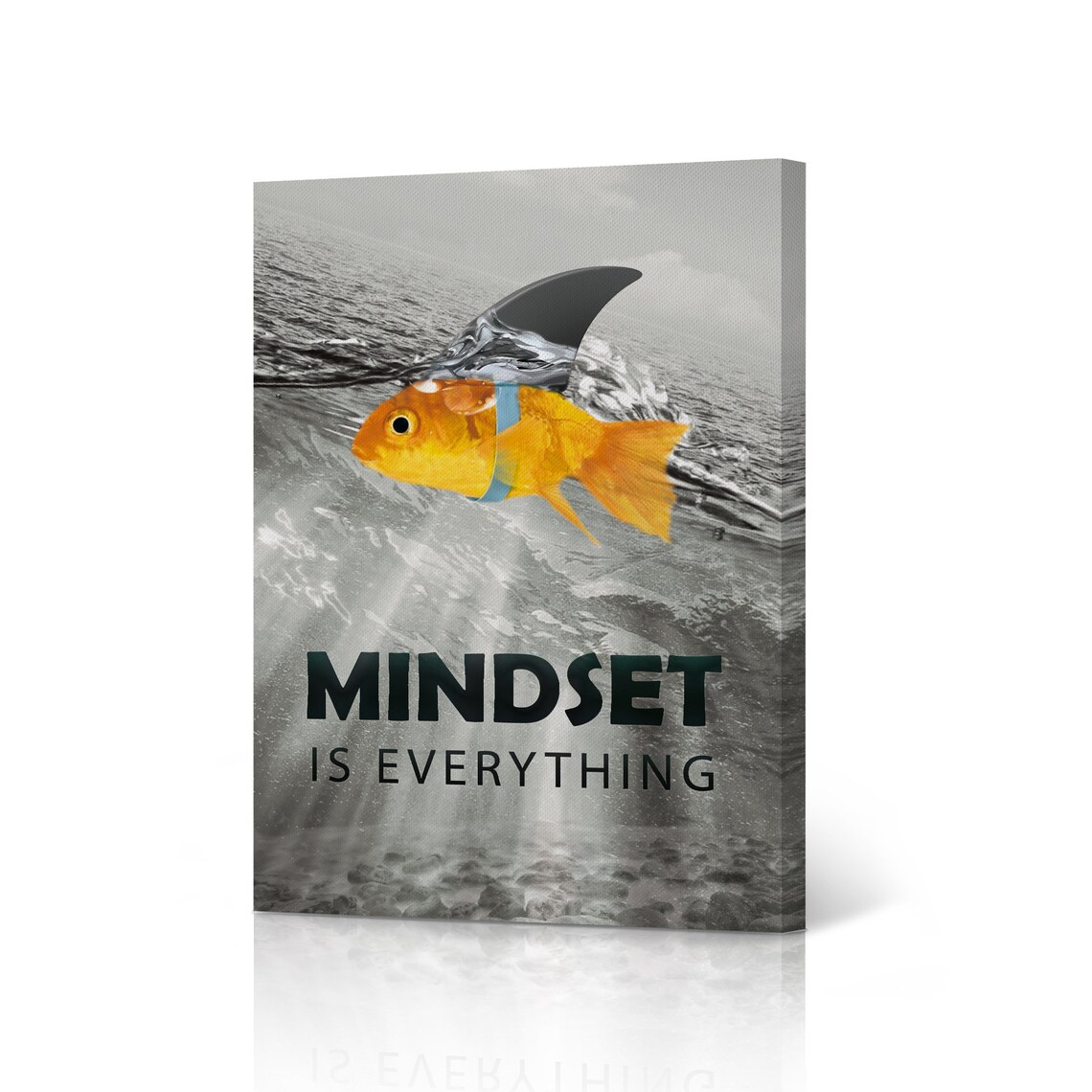 Mindset Canvas Print Inspiartional Motivational Wall Art Black Etsy