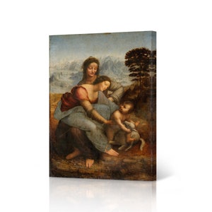 Virgin and Child with St.Anne Leonardo Da Vinci Canvas Wall Art Print Famous Painting Masterpiece Fine Art Living Room Bedroom Home Decor