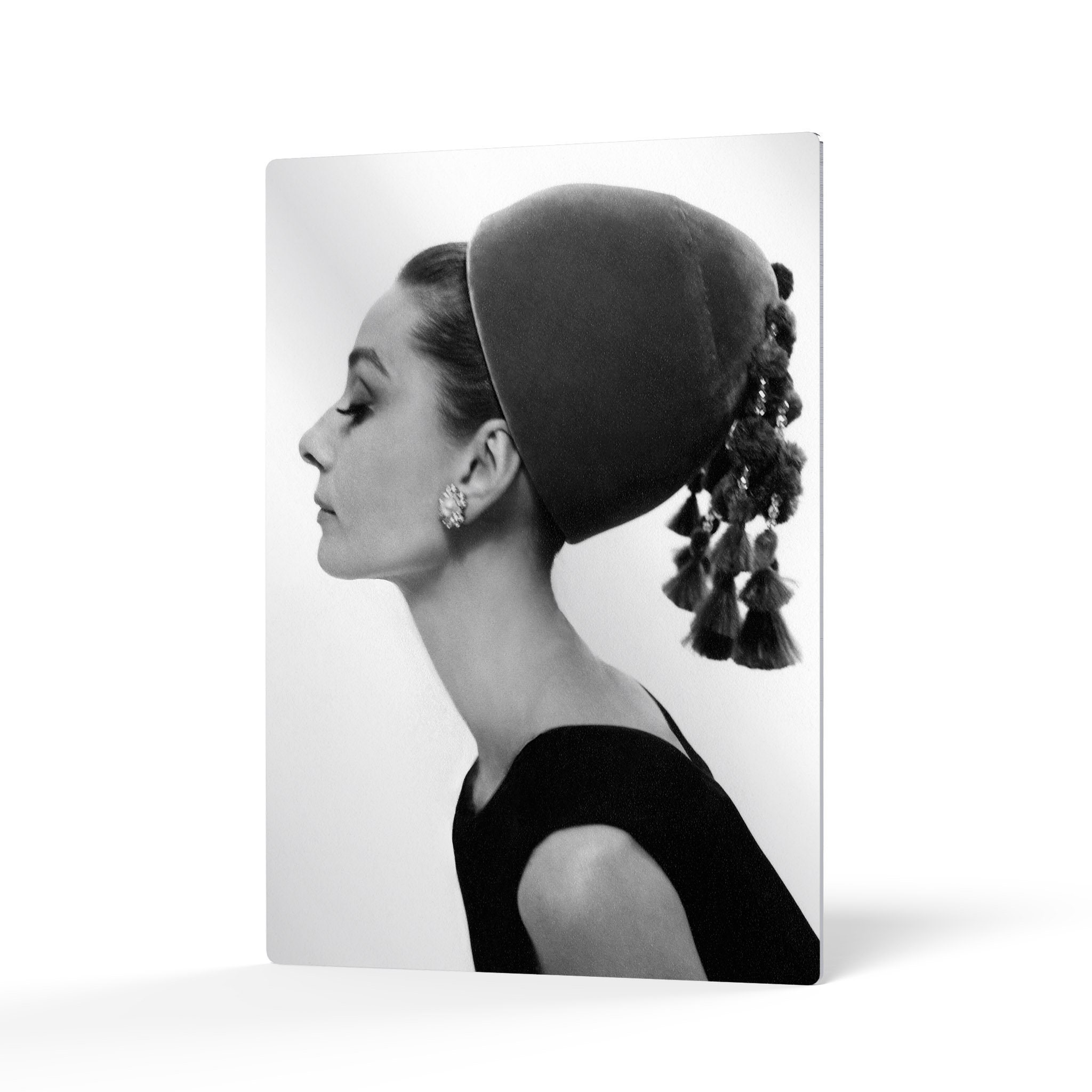 Audrey Hepburn Wall Art Side Profile With Hat Metal Wall Art Metal