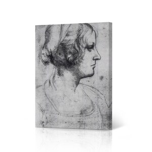 Gallerani Drawing by Leonardo Da Vinci Canvas Wall Art Print Renaissance Famous Painting Masterpiece Fine Art Living Room Home Decor
