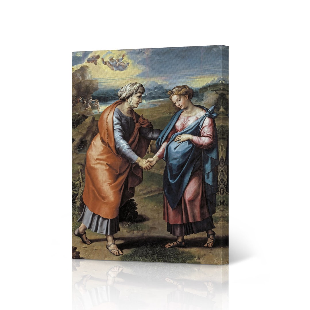 Visitation by Raphael Art Canvas Wall Art Print Renaissance Famous Oil ...