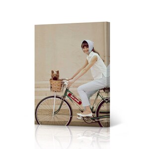 Audrey Hepburn Wall Art Riding Bike Retro Canvas Wall Art Canvas Print Wall Decor Artwork Living Room Decor Bedroom Decor