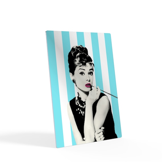 Audrey Hepburn Wall Art Breakfast at Tiffany's Movie Blue and