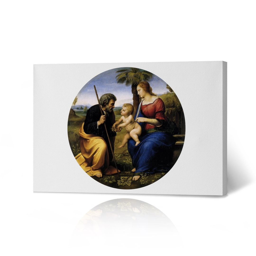 The Holy Family With a Palm Tree by Raphael Art Canvas Wall Art Print ...
