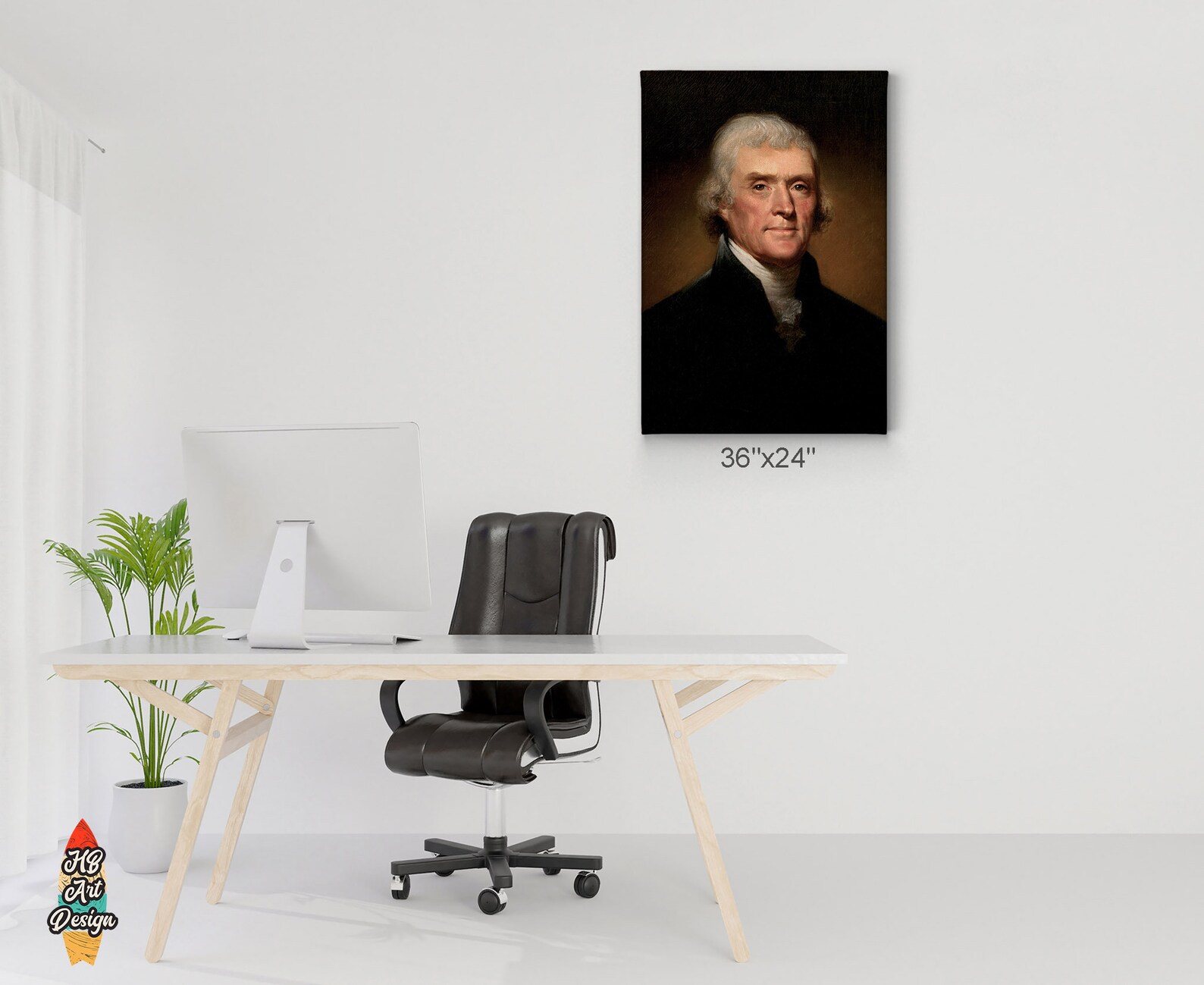 3rd President of the United States of America Thomas Jefferson Portrait ...