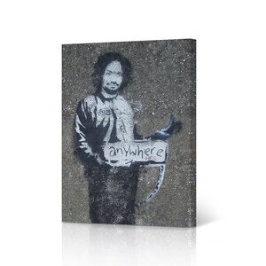 Hitchhiker to Anywhere Street Art Painting London Mural Graffiti Banksy Canvas Wall Art Print Living Room Bathroom Office Modern Decor