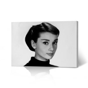 Audrey Hepburn Wall Art Portrait Photoshoot Canvas Wall Art Black and White Canvas Print Wall Decor Artwork Bedroom Decor Living Room Decor