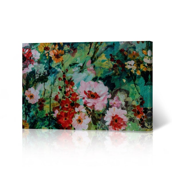 Flowers by Claude Monet Canvas Wall Art Print Famous Oil Painting Impressionism Masterpiece Fine Art Living Room Bedroom Modern Home Decor