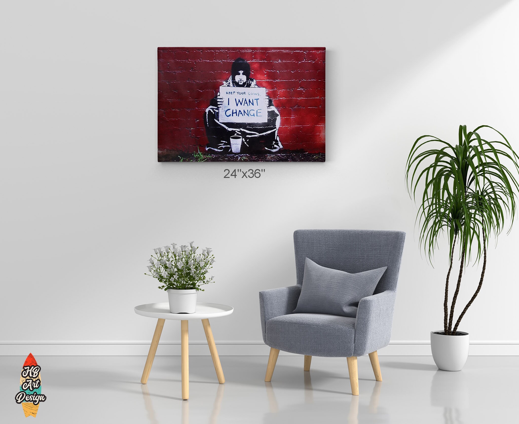 Keep Your Coins I Want Change Street Art Painting Melbourne Etsy