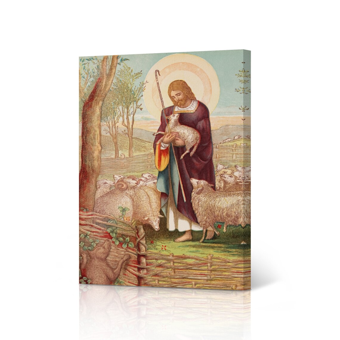 Christ Jesus With the Lamb of God Christianity Canvas Wall Art Print ...