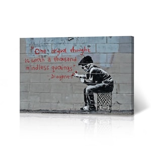 One Original Thought Street Art Painting Brooklyn New York Mural Graffiti Banksy Canvas Wall Art Print Living Room Office Modern Decor