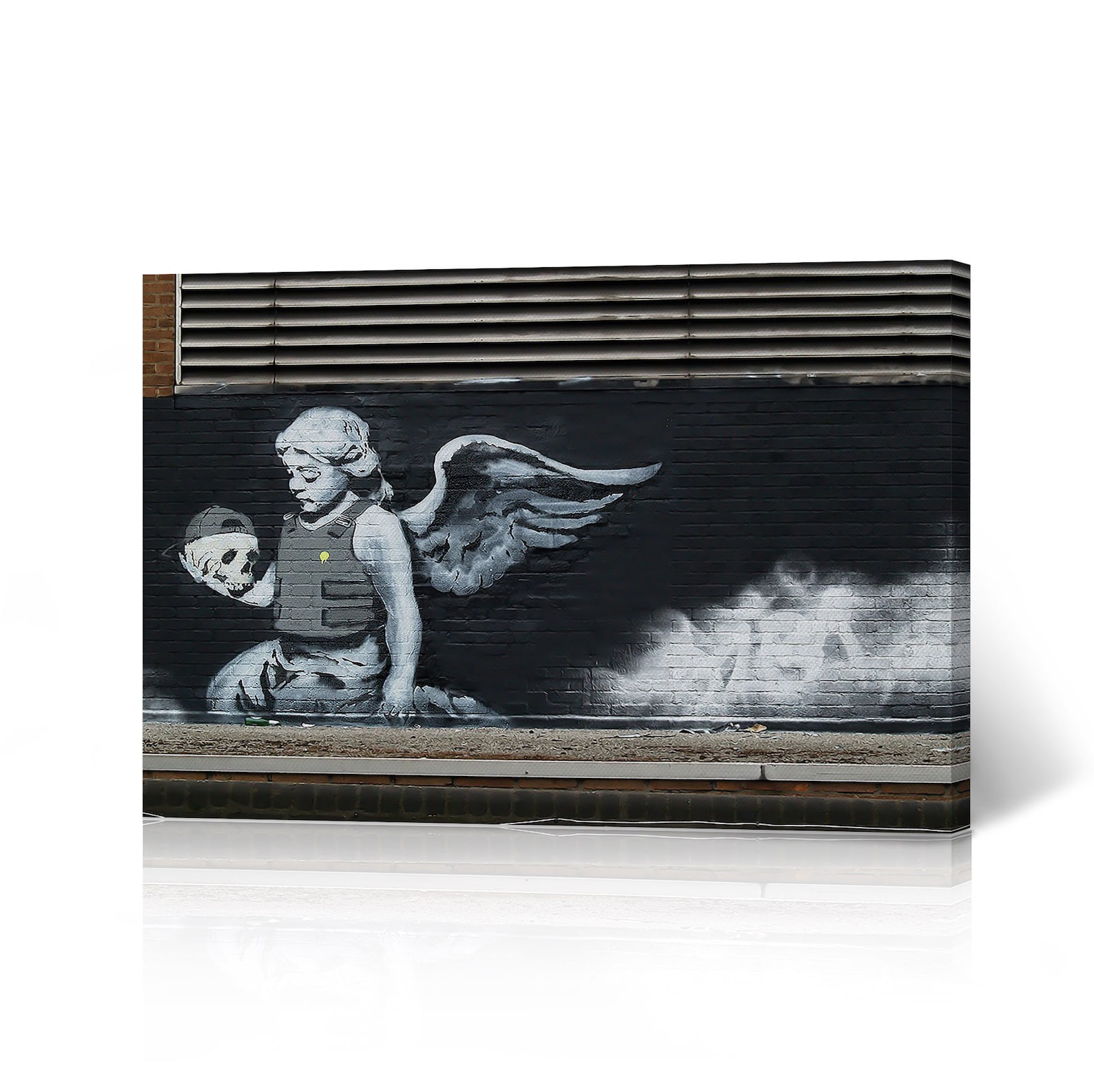 Banksy Wall Art Canvas Print Fallen Angel in Bulletproof Vest Etsy