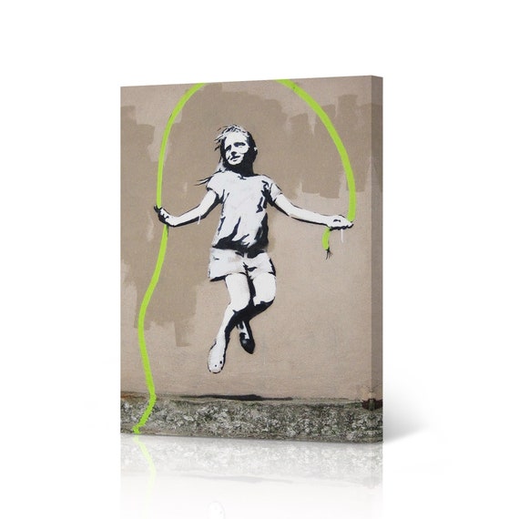 Girl With Skipping Rope Street Art Painting Brooklyn Mural