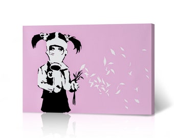 Banksy Gorilla in Pink Mask Print: Urban Graffiti Wall Art