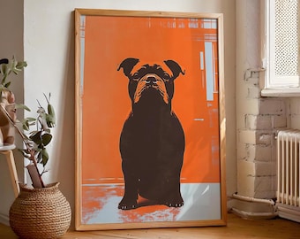 Browns Dog Art Print: Cleveland Football, Boho Decor (digital