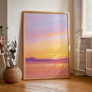 Wüste Pastell abstrakte minimalistische Natur Druck, bunte Wandkunst, Südwesten Haus Dekor, Dopamin Dekor, schaffen beruhigende, ruhige Chill Vibes