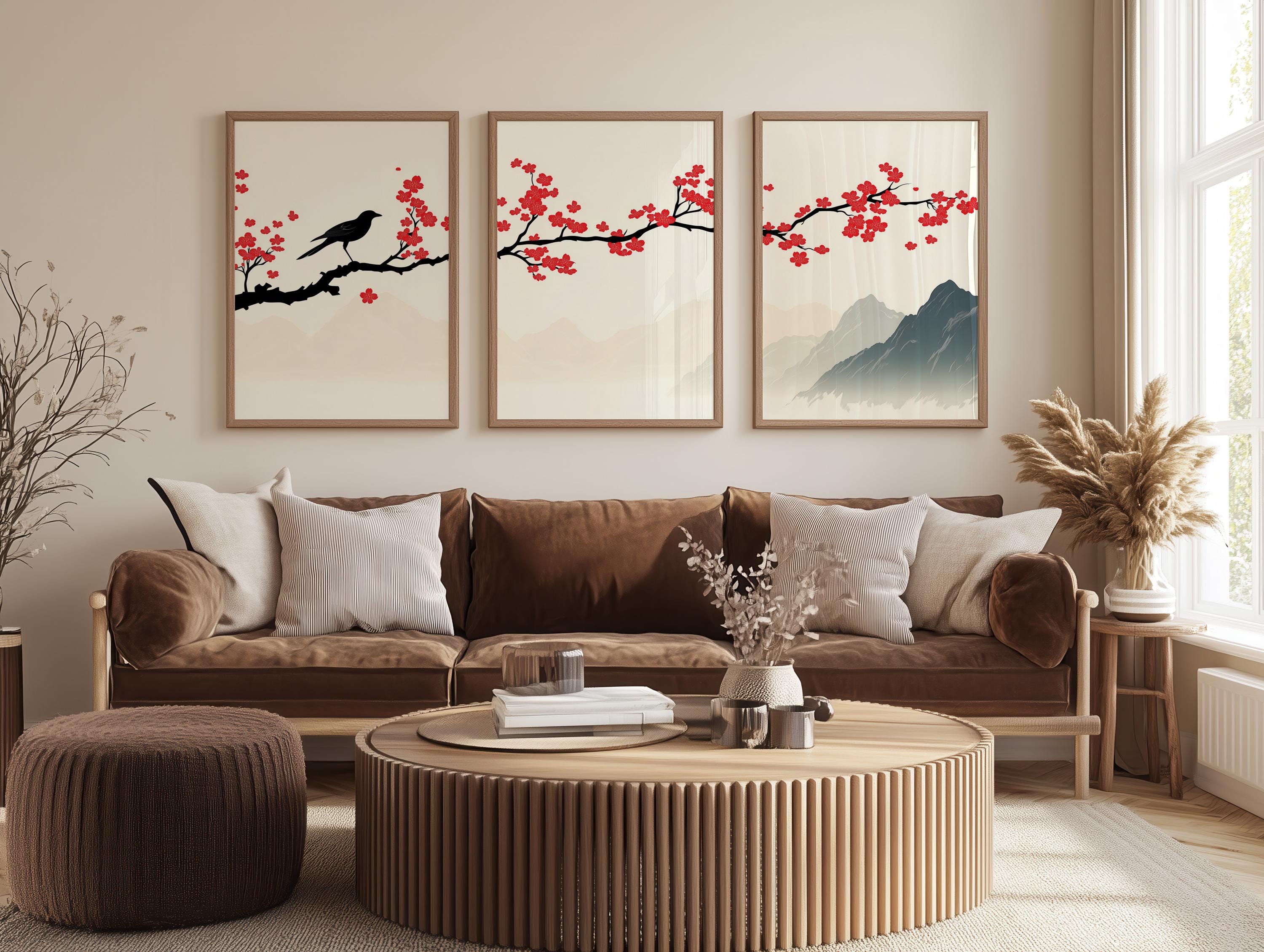 Japandi Three Piece Set of Wall Artm Minimalist 3 Piece Prints