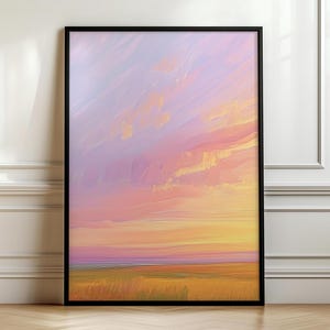 Pastell abstrakter minimalistischer Naturdruck, bunte Wandkunst, modernes Hausdekor, klassische rosa Himmelwandkunst, schaffen beruhigendes, ruhiges Vibes