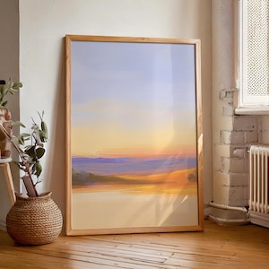 Pastell abstrakter minimalistischer Wüstendruck, bunte Kunst des Südwestens, modernes Hausdekor, klassische Wandkunst, schaffen beruhigende, heitere Chill-Vibes